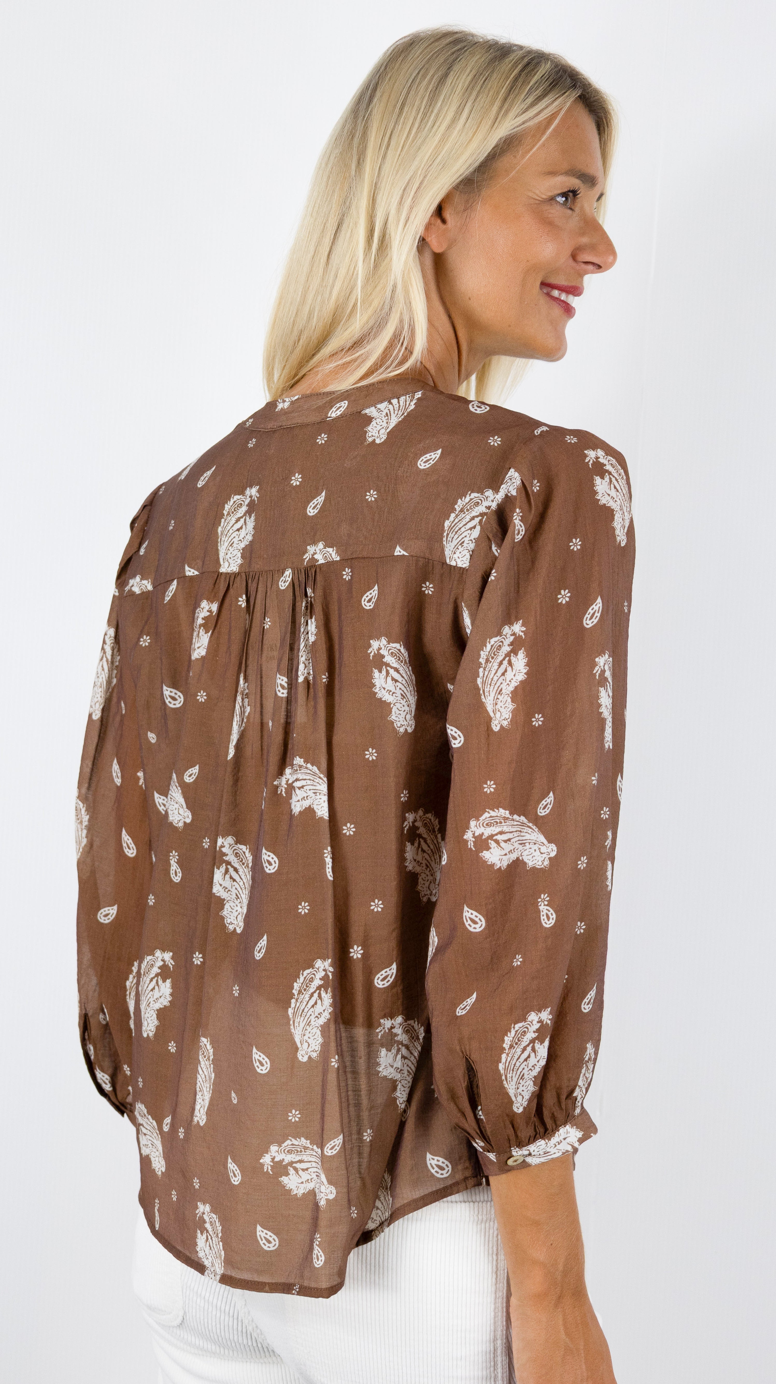 CHEMISE IMPIRMEE CHOCO PAISLEY CHOKLATE CK08136 HELENA