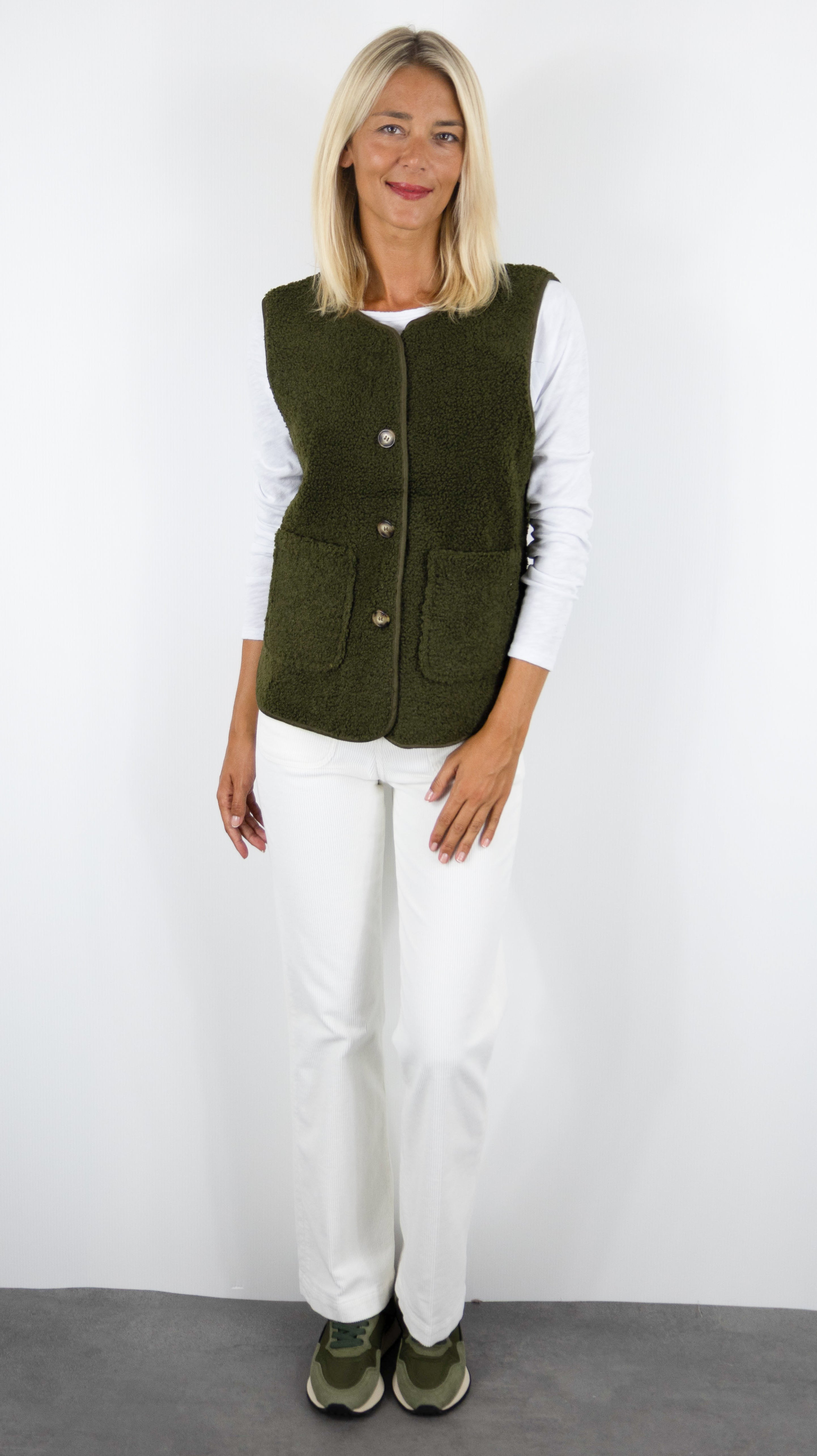 GILET SANS MANCHES MOUTON FEMME  IT HIPPIE M9-939#COLOR_KAKI