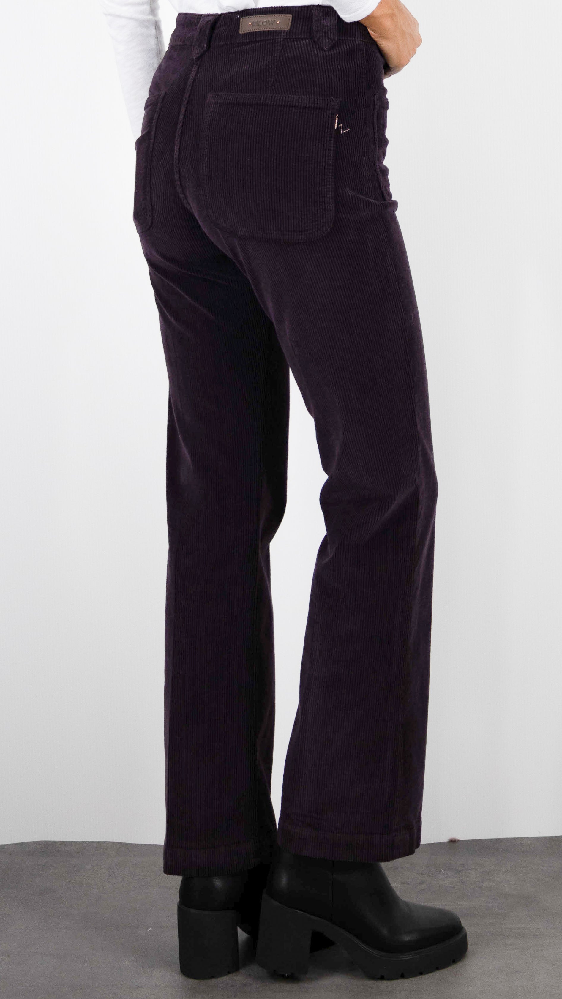 PANTALON FLARE EN VELOURS POUR FEMME ISLOW TINA ORIGINAL CORD#COLOR_CASSIS/PRUNE