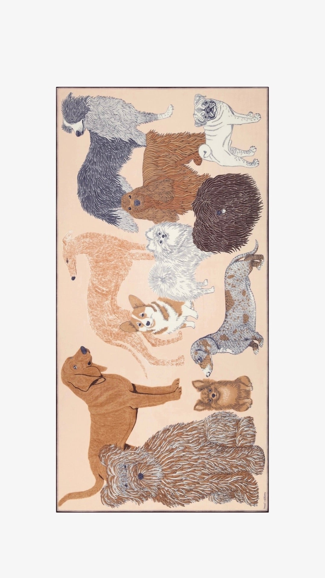ECHARPE EN LAINE AVEC IMPRIME CHIENS INOUI EDITIONS TOUTOU#COLOR_NUDE