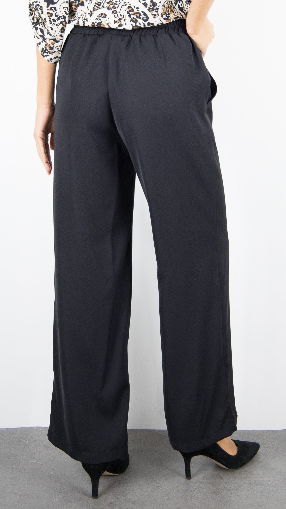 PANTALON LARGE TAILLE DOS ELASTIQUE  EMA BLUE'S TYMO/KELLY#COLOR_NOIR