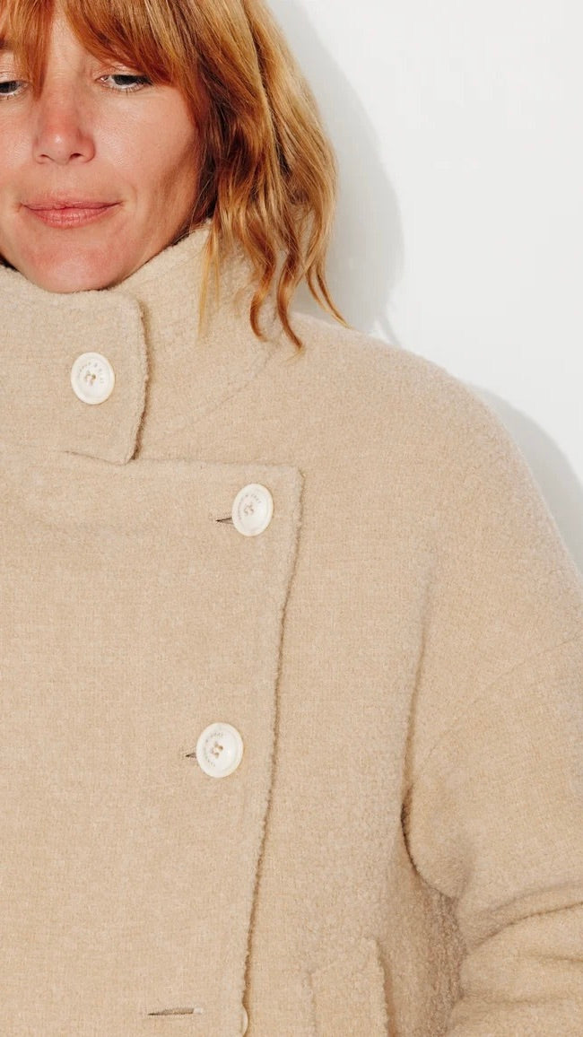 MANTEAU EN LAINE BEIGE UPIE2 TRENCH&COAT 