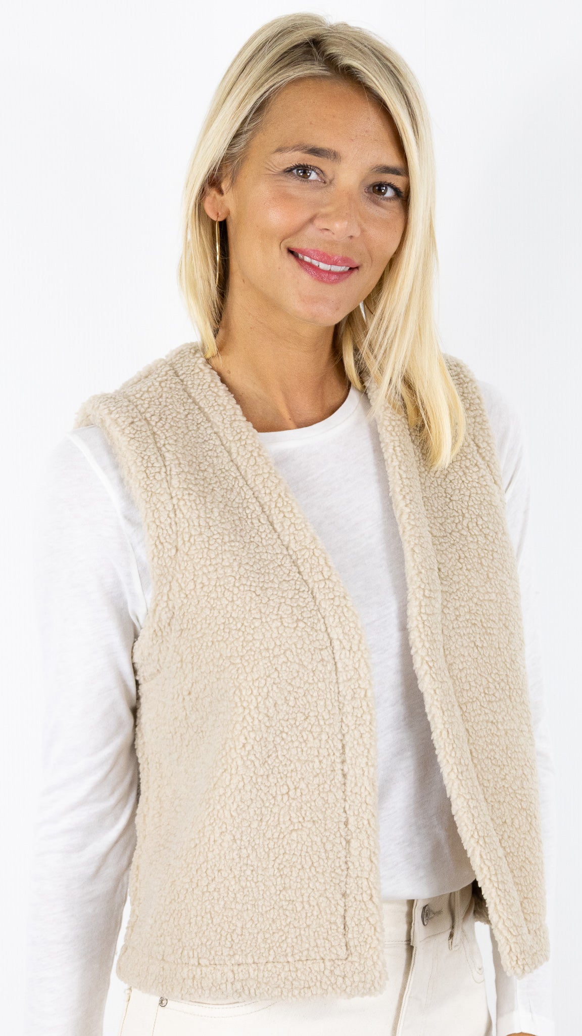 GILET MOUTON SANS MANCHES BEIGE HARTFORD VALLEY