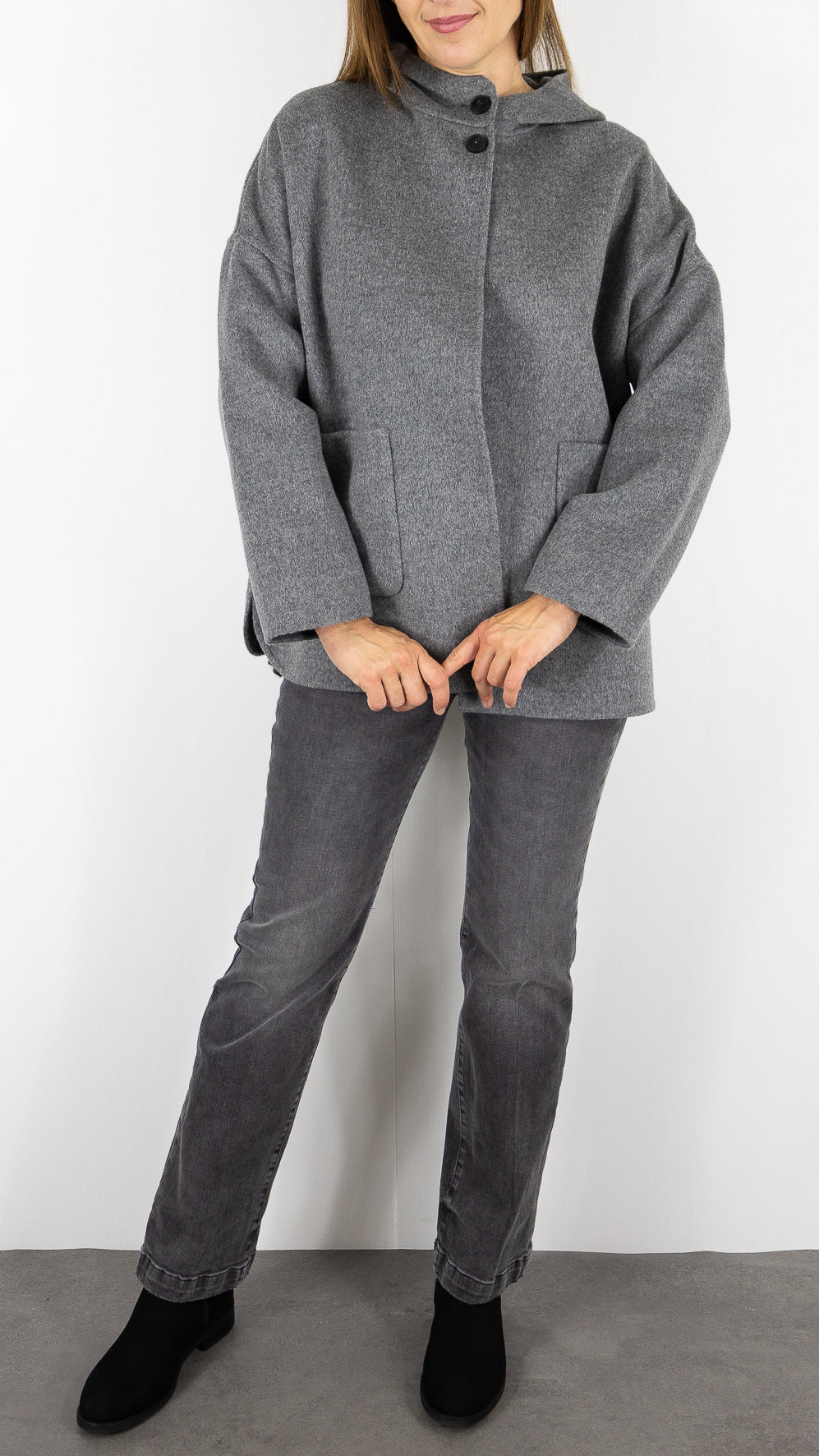 MANTEAU COURT EN LAINE CAPE FEMME HARTFORD VESPER#COLOR_04/GREY