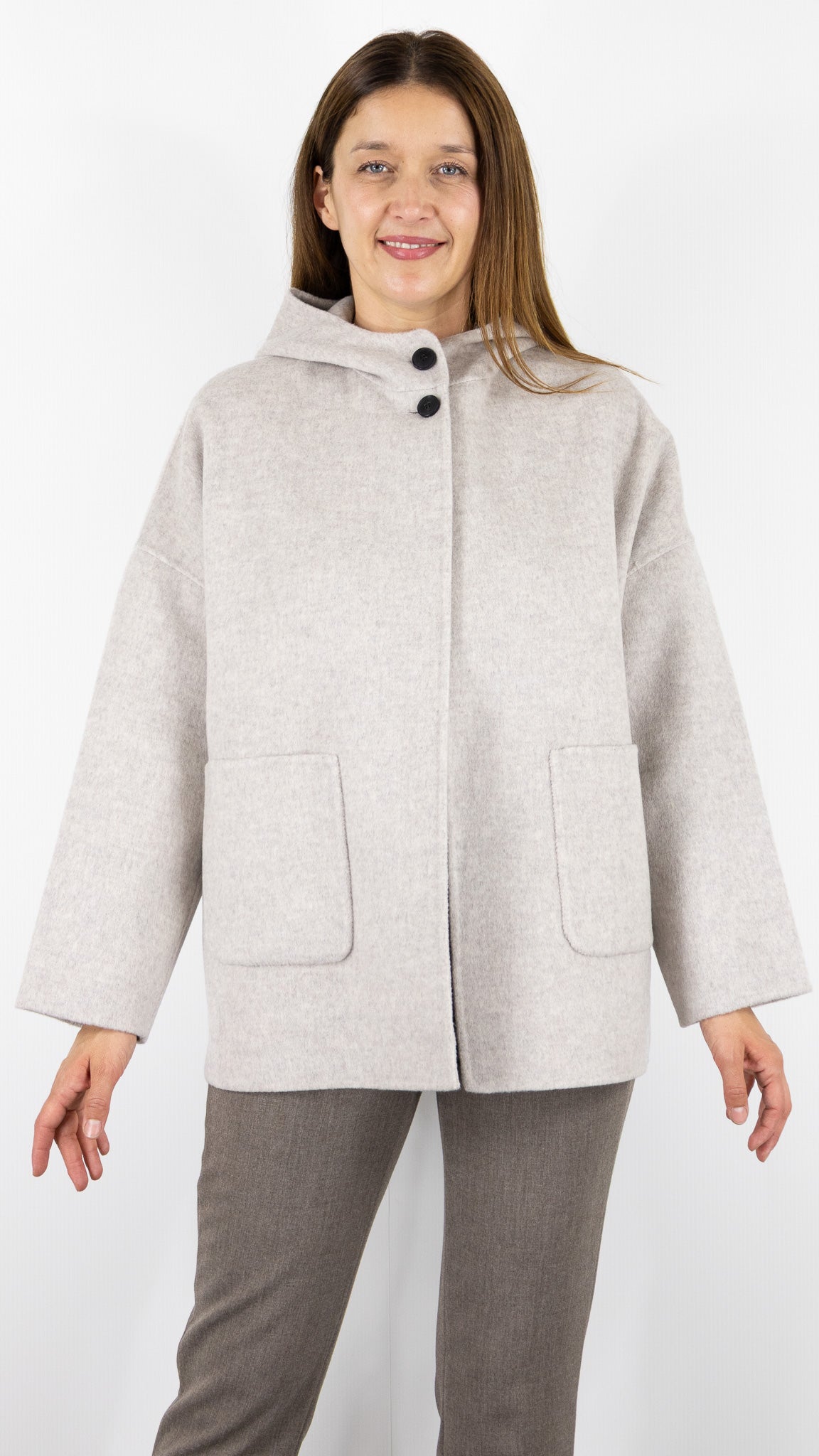 MANTEAU COURT EN LAINE CAPE FEMME HARTFORD VESPER#COLOR_03/NATUREL GREIGE