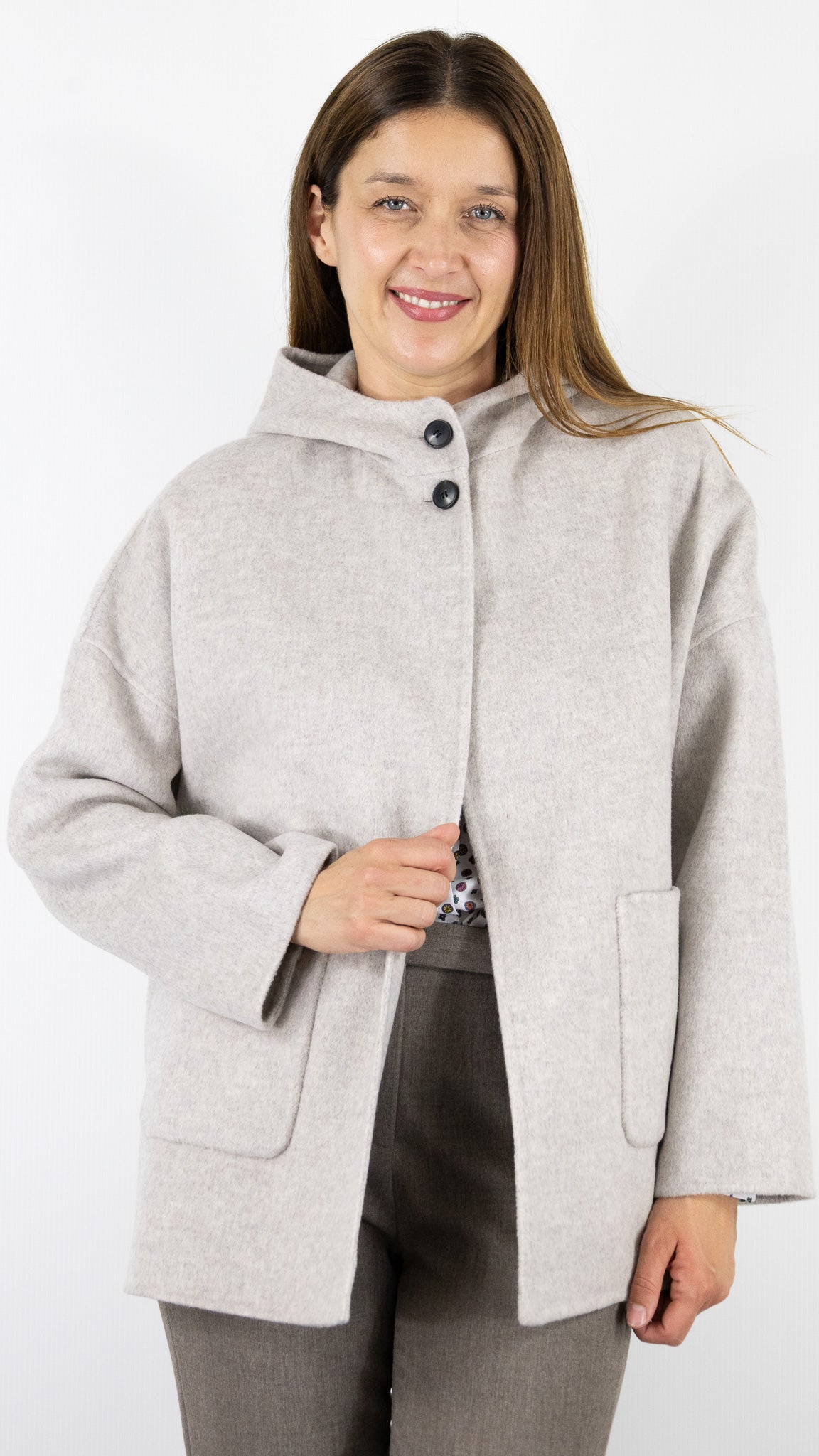 MANTEAU COURT EN LAINE CAPE FEMME HARTFORD VESPER#COLOR_03/NATUREL GREIGE