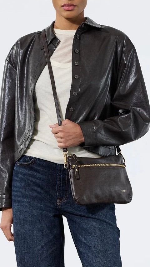POCHETTE A BANDOULIERE EN CUIR  NAT & NIN VICKY#COLOR_EBENE