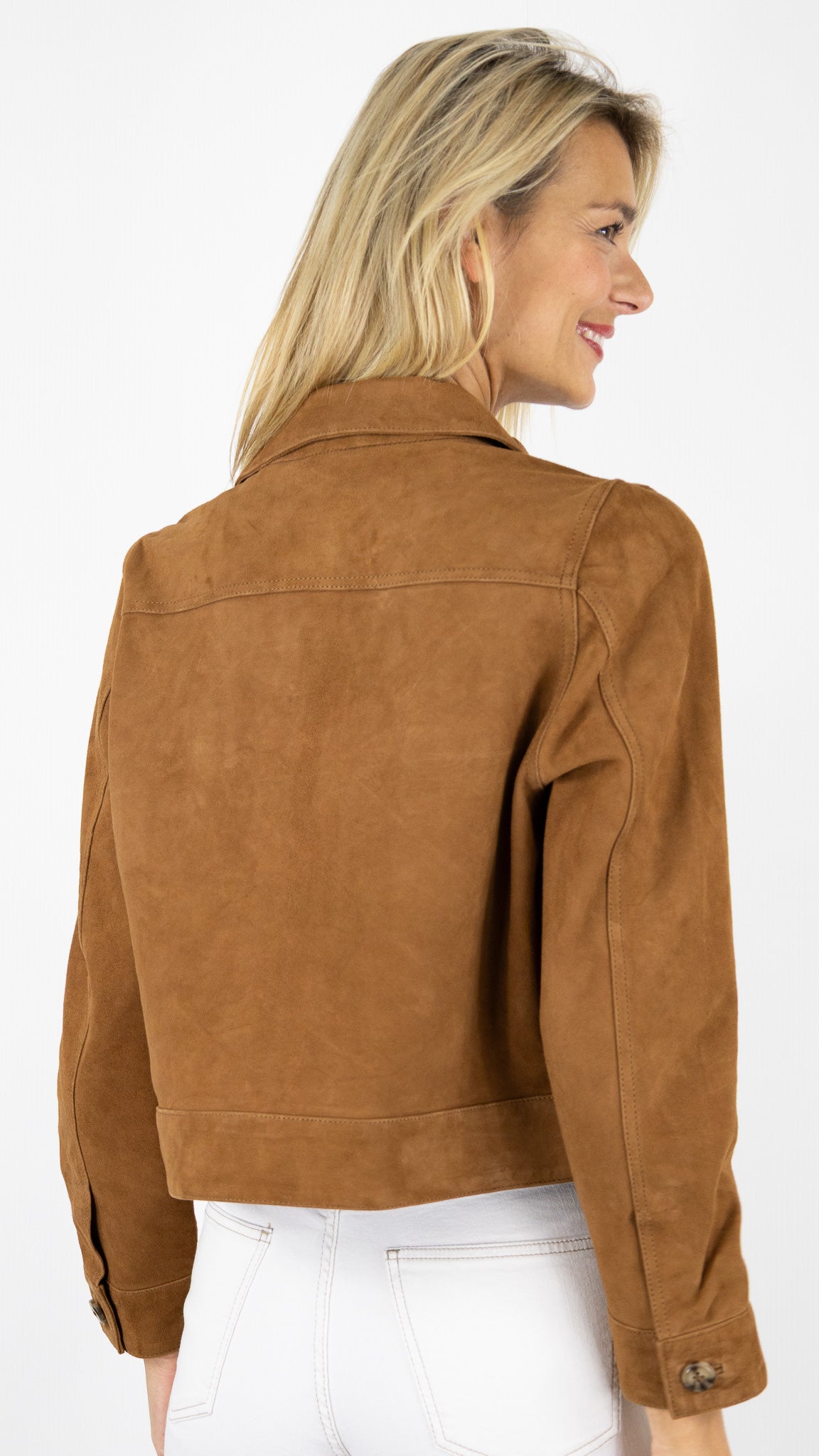 VESTE COURTE EN DAIM CAMEL LA PETITE ETOILE VIRGINA 