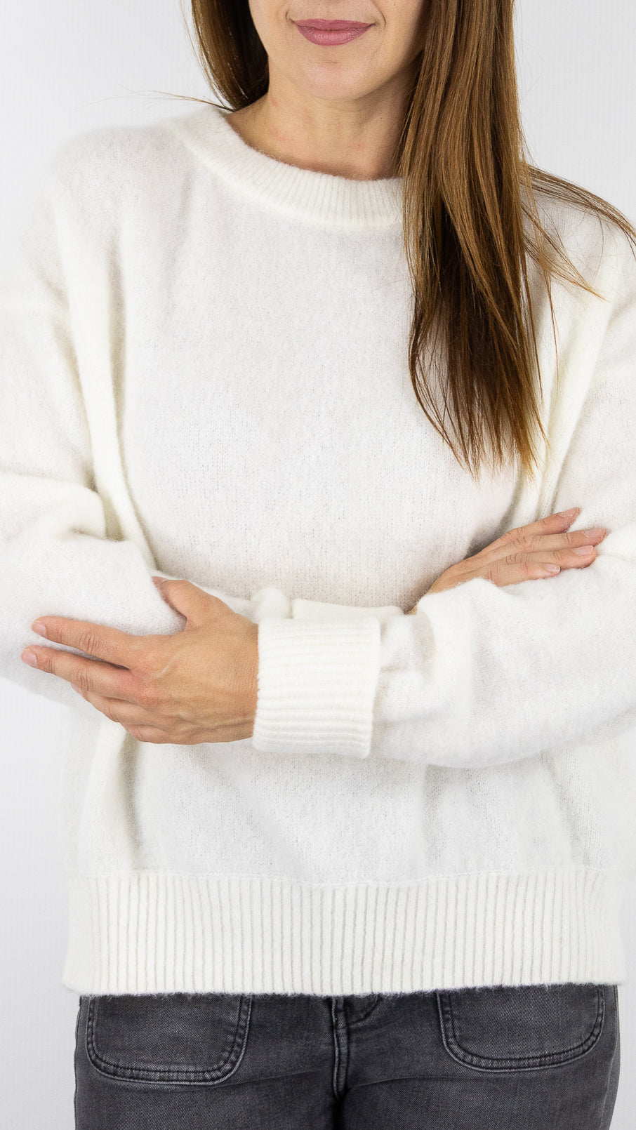 PULL EN ALPAGA COL ROND AMERICAN VINTAGE VITOW VITO18E#COLOR_BLANC