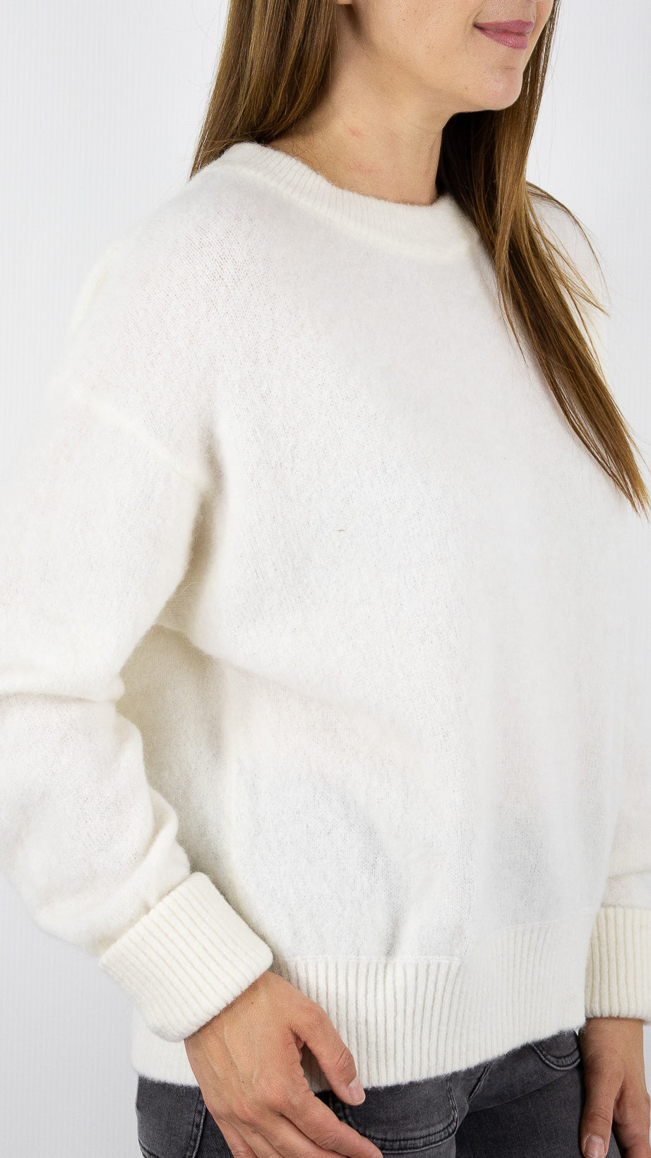 PULL EN ALPAGA COL ROND AMERICAN VINTAGE VITOW VITO18E#COLOR_BLANC