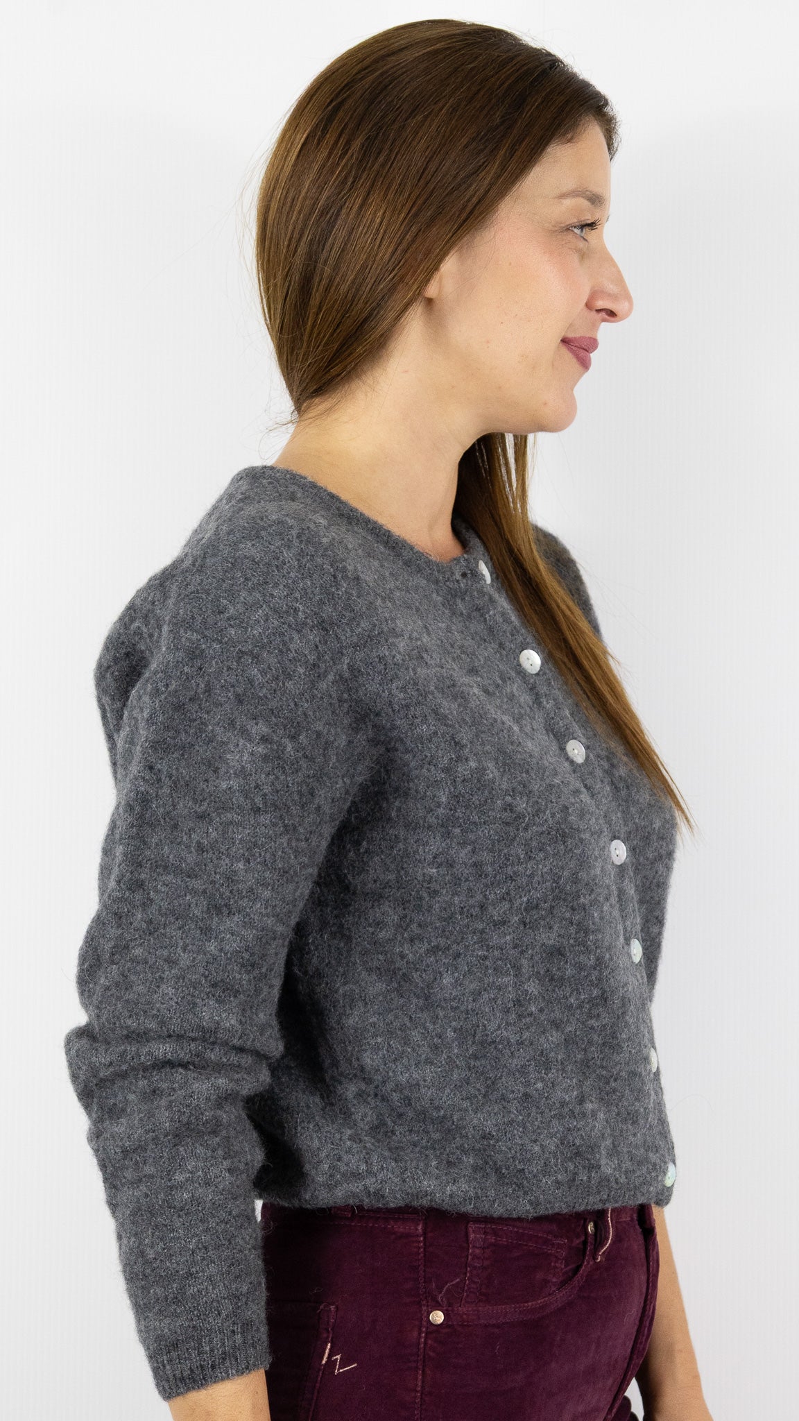 CARDIGAN EN ALPAGA AMERICAN VINTAGE VITOW VITO19E#COLOR_ACIER CHINE