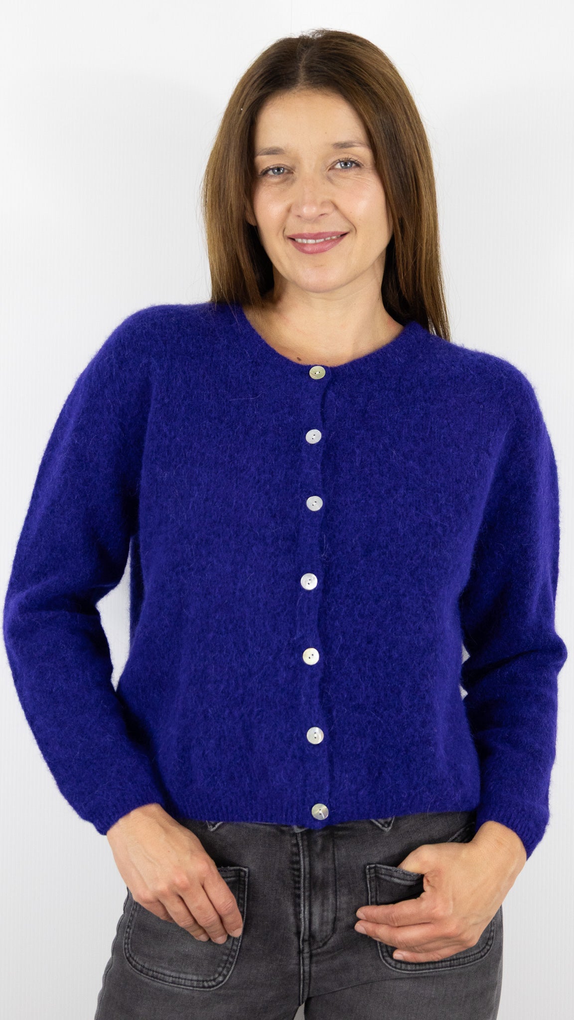 CARDIGAN EN ALPAGA AMERICAN VINTAGE VITOW VITO19E#COLOR_AUBERGINE