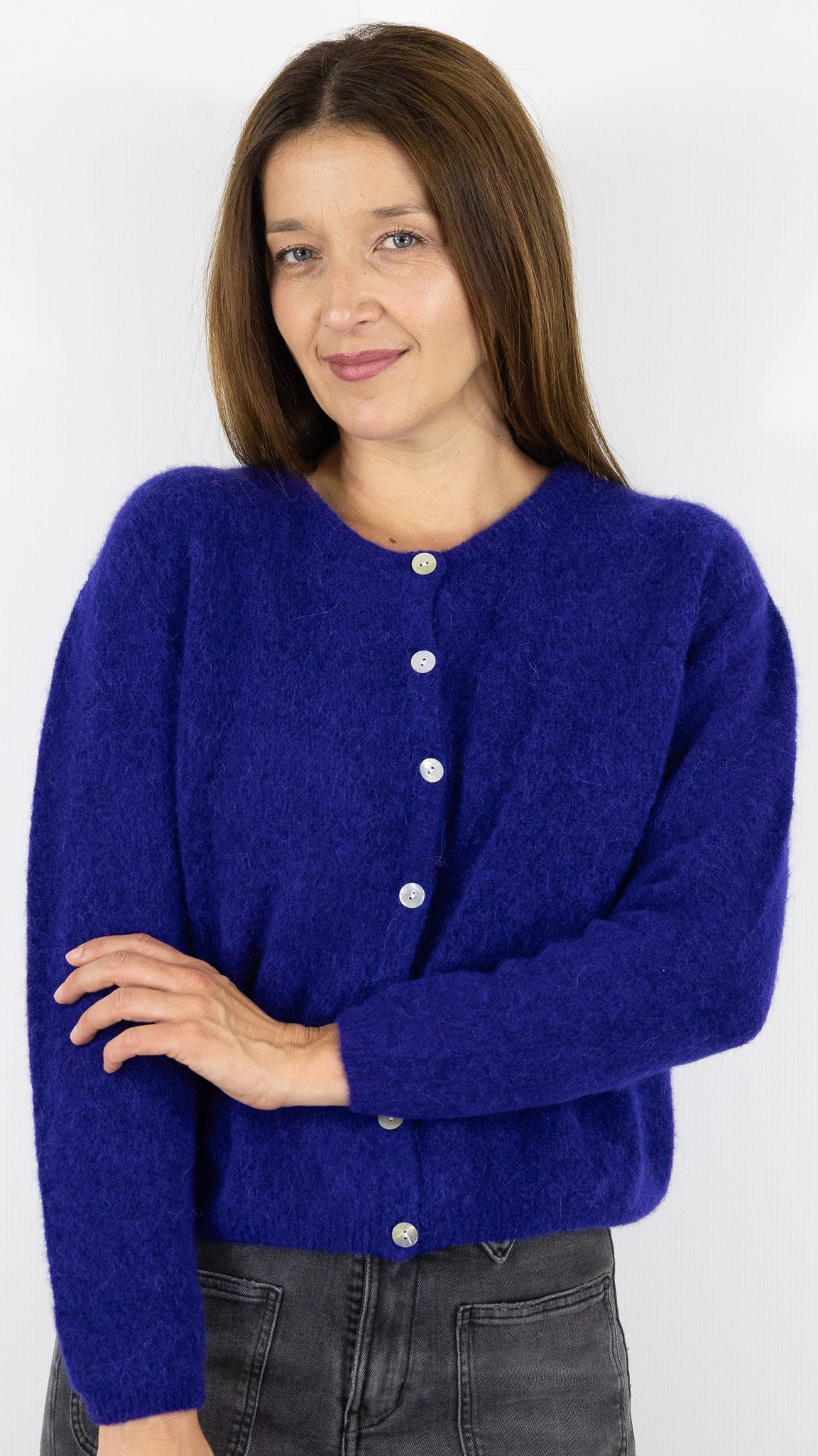 CARDIGAN EN ALPAGA AMERICAN VINTAGE VITOW VITO19E#COLOR_AUBERGINE