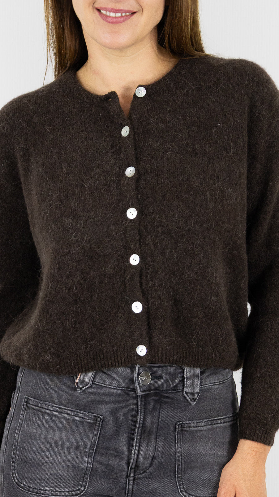 CARDIGAN EN ALPAGA AMERICAN VINTAGE VITOW VITO19E#COLOR_CAFE