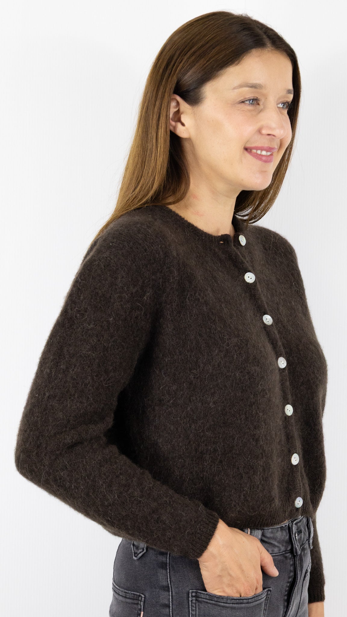 CARDIGAN EN ALPAGA AMERICAN VINTAGE VITOW VITO19E#COLOR_CAFE