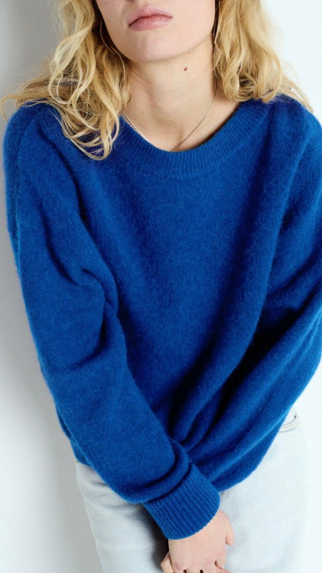 PULL COL ROND EN ALPAGA AMERICAN VINTAGE VITOW#COLOR_BLEU ROYAL