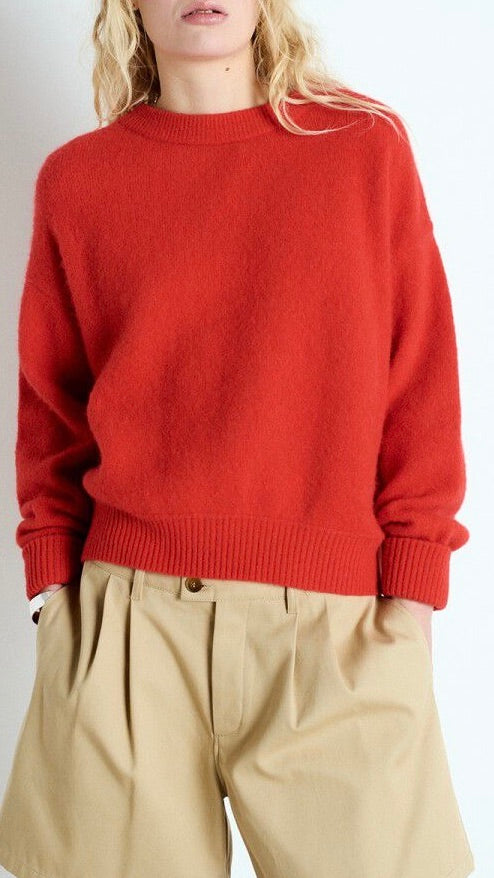 PULL COL ROND EN ALPAGA AMERICAN VINTAGE VITOW#COLOR_FRAISE/ROUGE