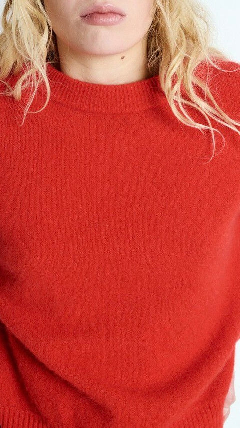 PULL COL ROND EN ALPAGA AMERICAN VINTAGE VITOW#COLOR_FRAISE/ROUGE