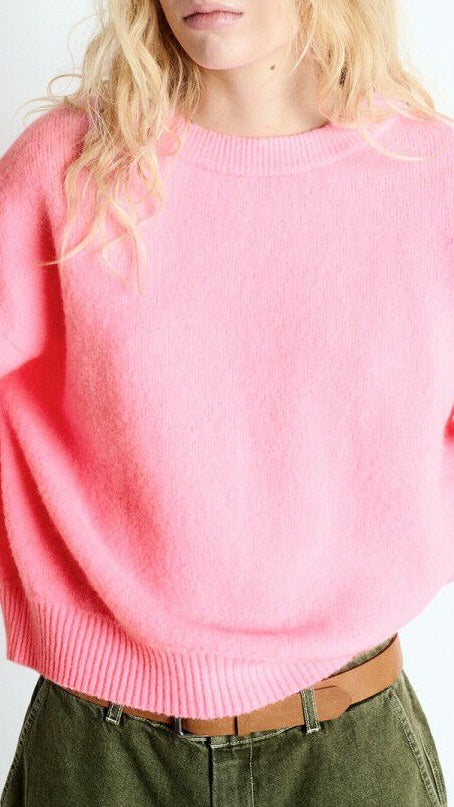 PULL COL ROND EN ALPAGA AMERICAN VINTAGE VITOW#COLOR_ROSE CHINE