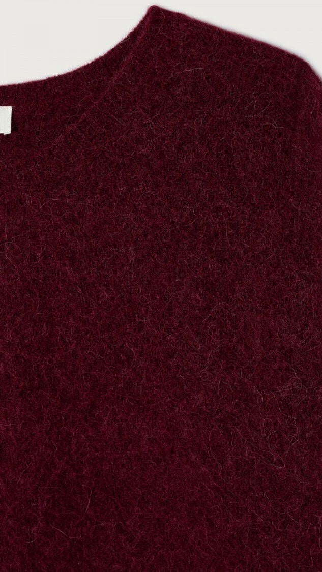 PULL AMPLE EN ALPAGA POUR FEMME VITO18P AMERICAN VINTAGE VITOW#COLOR_GRENAT CHINE