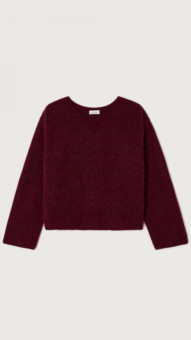 PULL AMPLE EN ALPAGA POUR FEMME VITO18P AMERICAN VINTAGE VITOW#COLOR_GRENAT CHINE