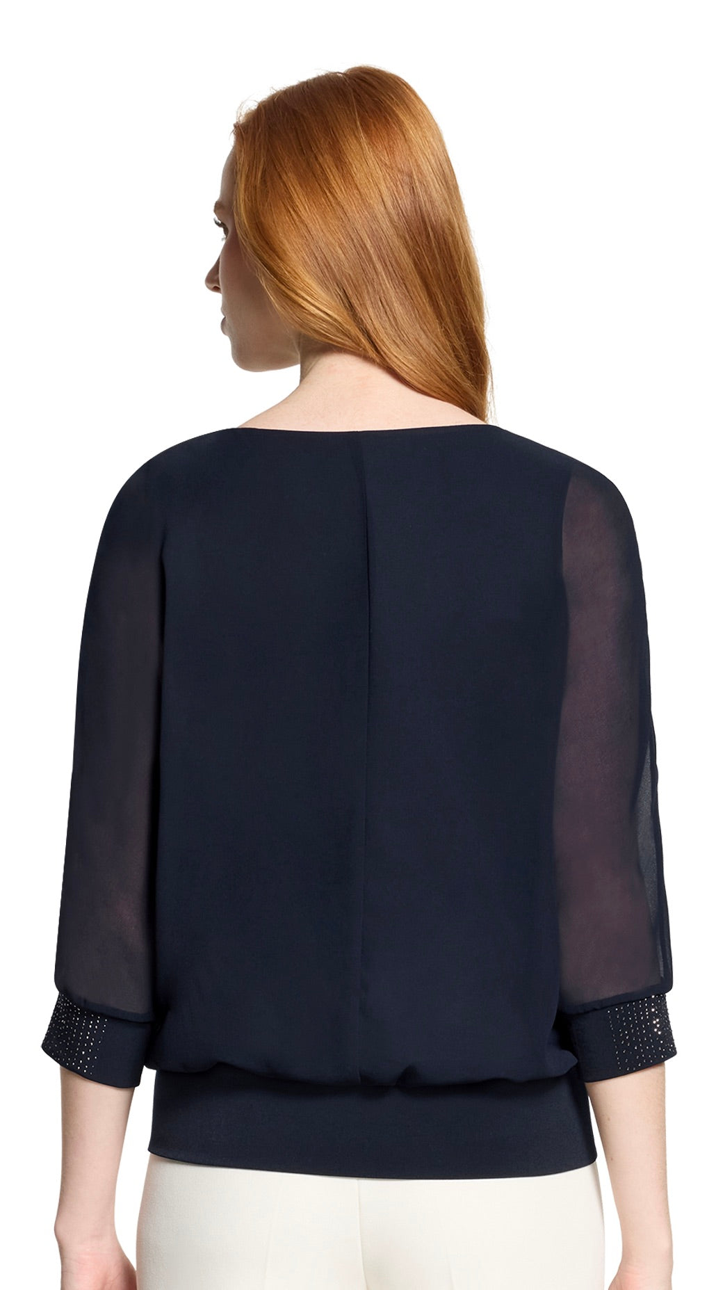 TOP HABILLE A PAILLETTES MARINE POUR FEMME VERA MONT 0391/4825