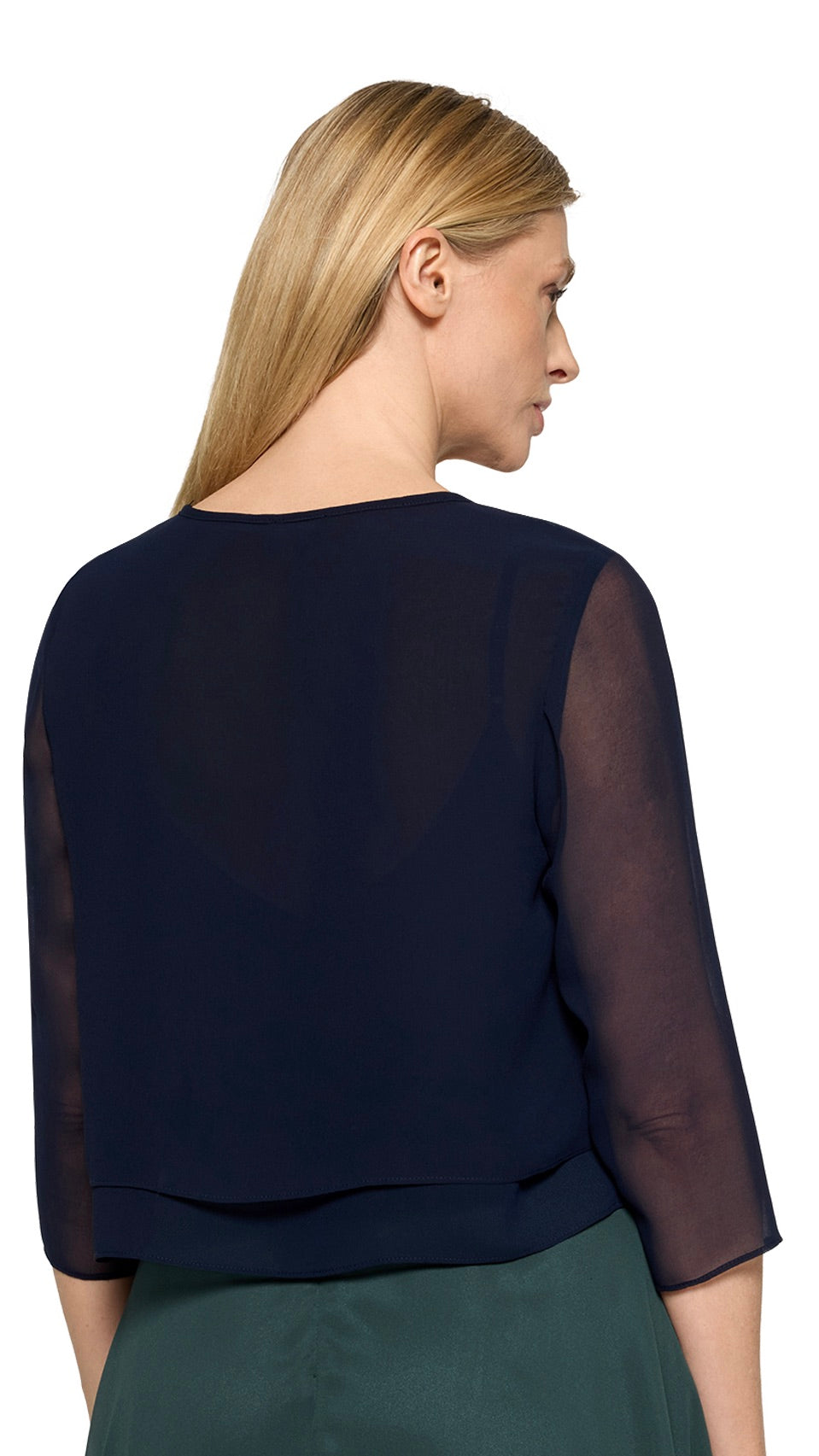 BOLERO VESTE EN VOILE MARINE VERA MONT 4006/4000