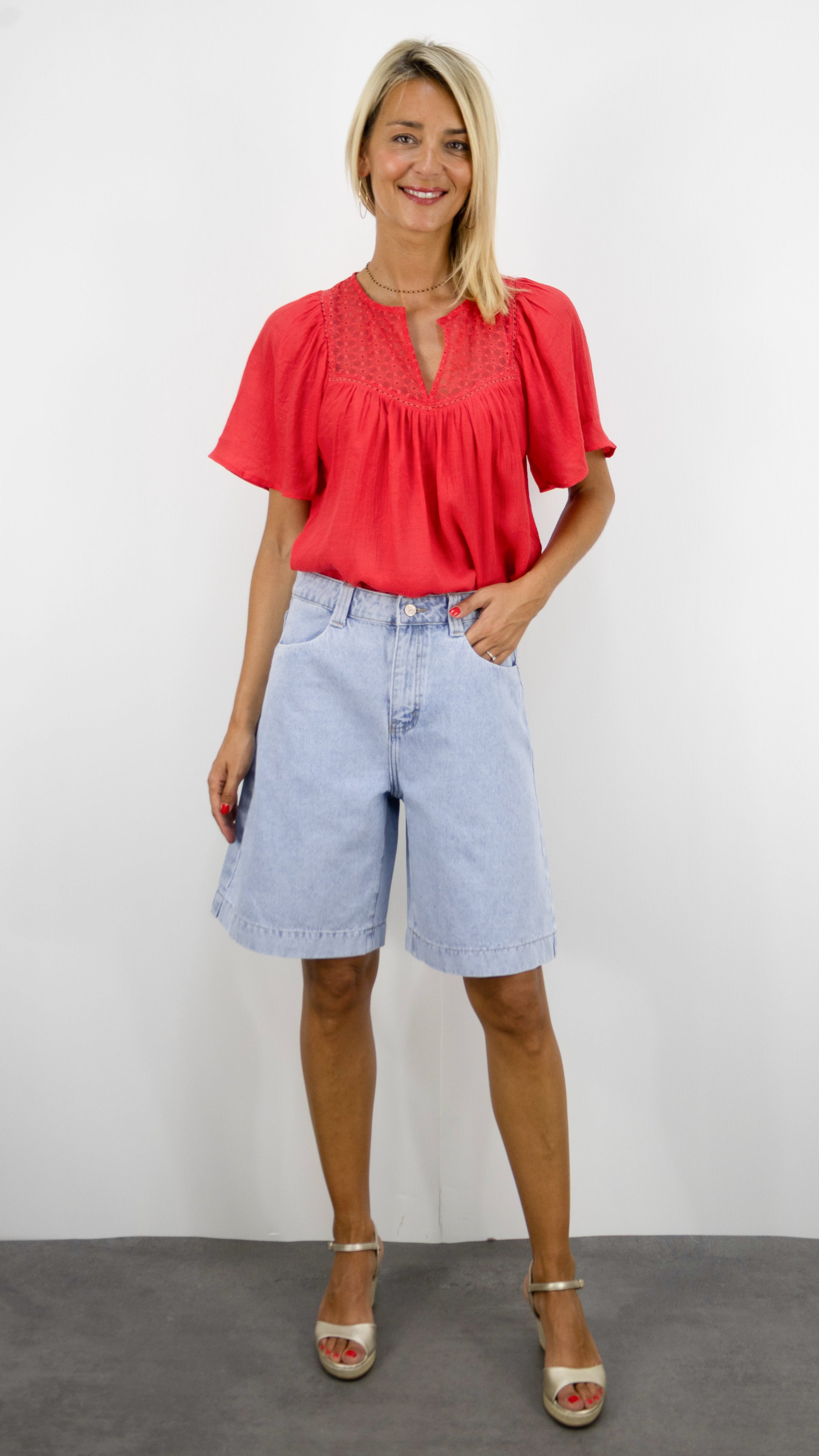 BERMUDA EN JEANS DENIM CLAIR ORAIJE VICTUS JD584-Y