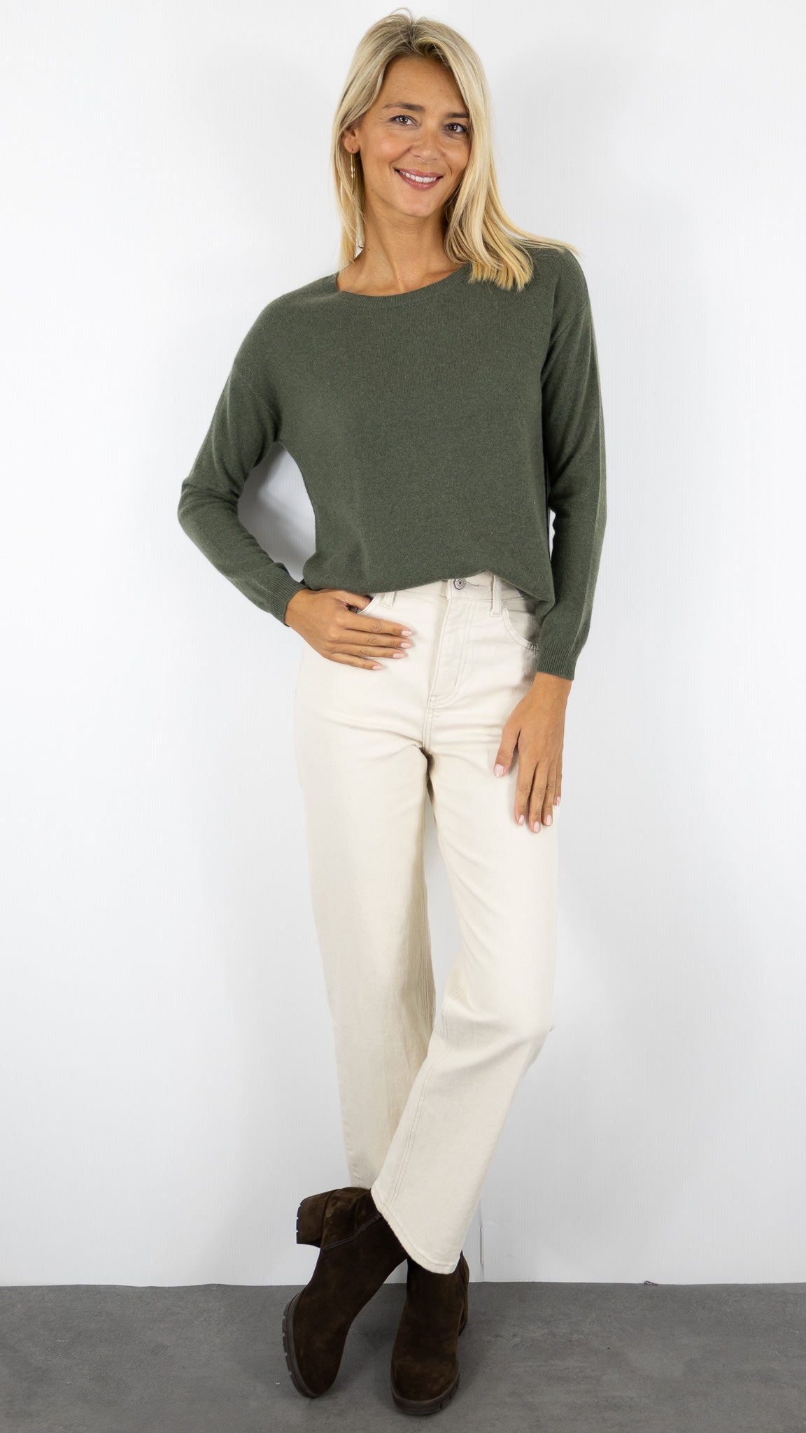 PULL EN CACHEMIRE POUR FEMME  ESTHEME WES20A33H#COLOR_2109/VEGETAL