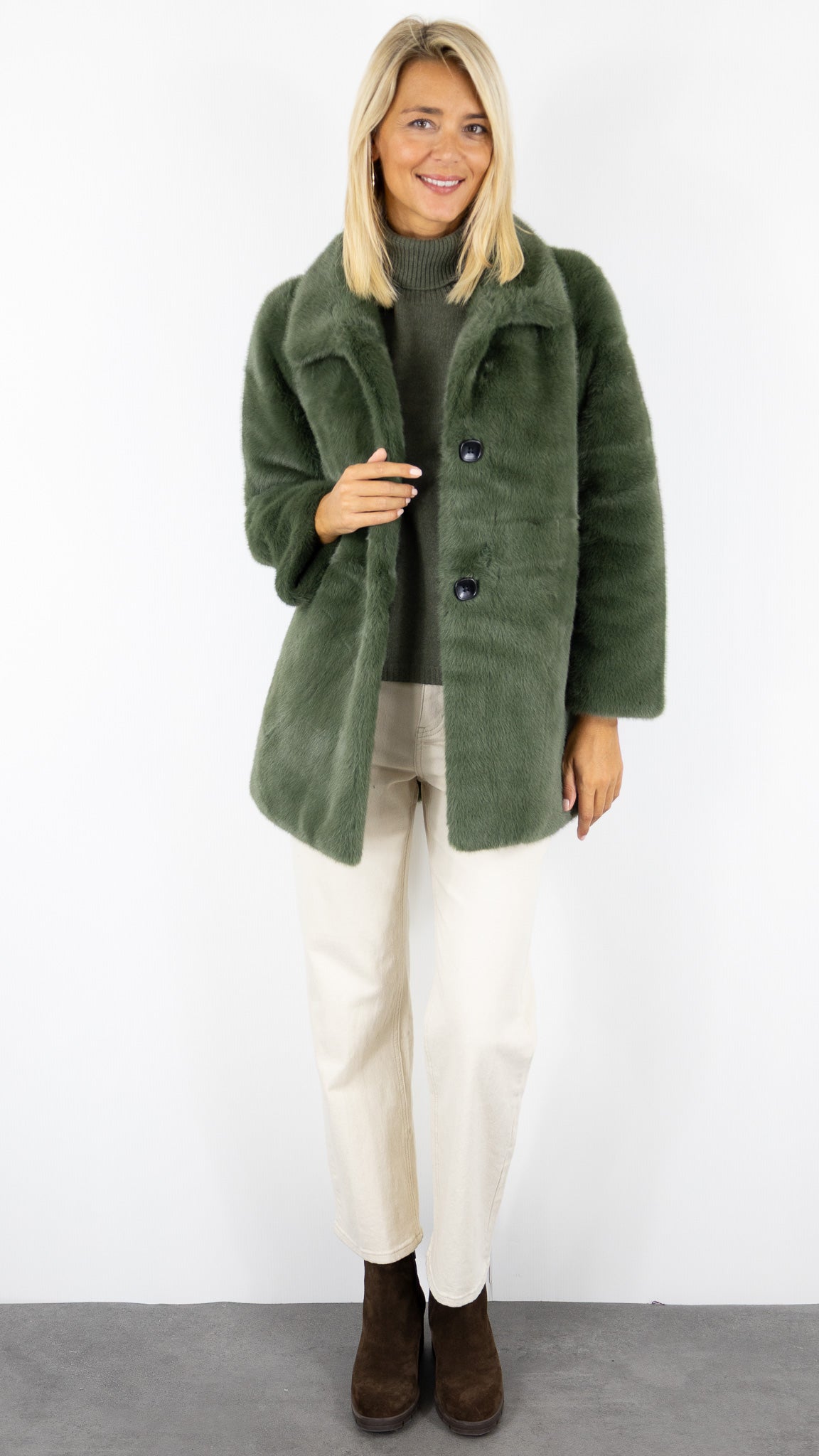 MANTEAU EN FAUSSE FOURRURE ESTHEME WES2491HF#COLOR_12025/KAKI