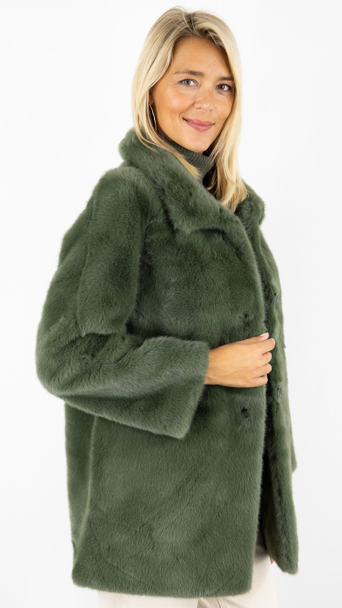 MANTEAU EN FAUSSE FOURRURE ESTHEME WES2491HF#COLOR_12025/KAKI