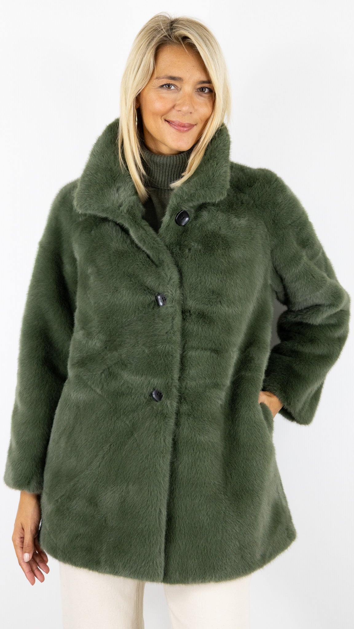 MANTEAU EN FAUSSE FOURRURE ESTHEME WES2491HF#COLOR_12025/KAKI