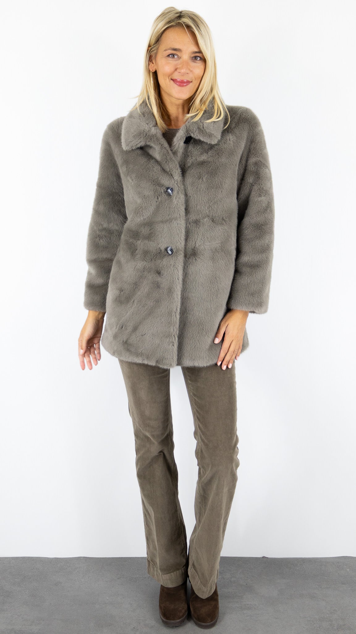 MANTEAU EN FAUSSE FOURRURE ESTHEME WES2491HF#COLOR_12024/TAUPE