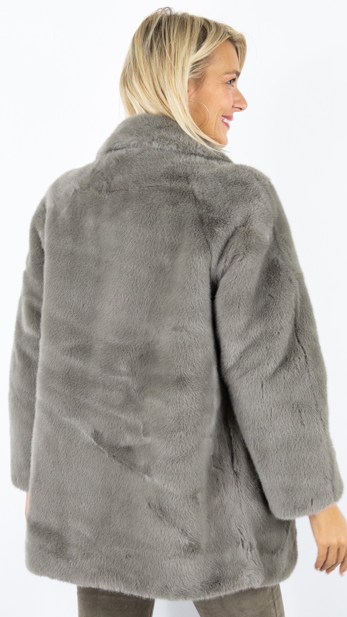 MANTEAU EN FAUSSE FOURRURE ESTHEME WES2491HF#COLOR_12024/TAUPE