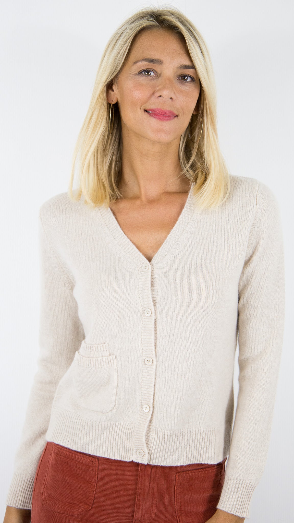 GILET FIN COL V EN CACHEMIRE POUR FEMME ESTHEME WES24A22H#COLOR_3273/LIN