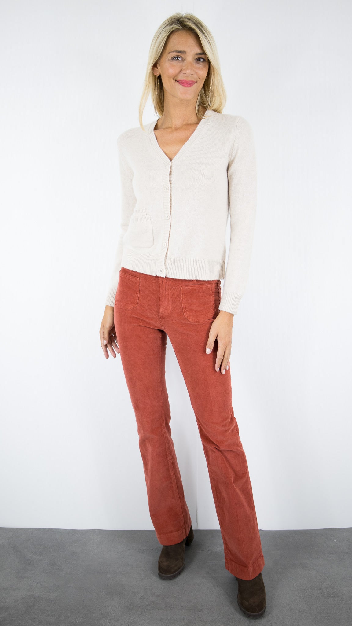 GILET FIN COL V EN CACHEMIRE POUR FEMME ESTHEME WES24A22H#COLOR_3273/LIN