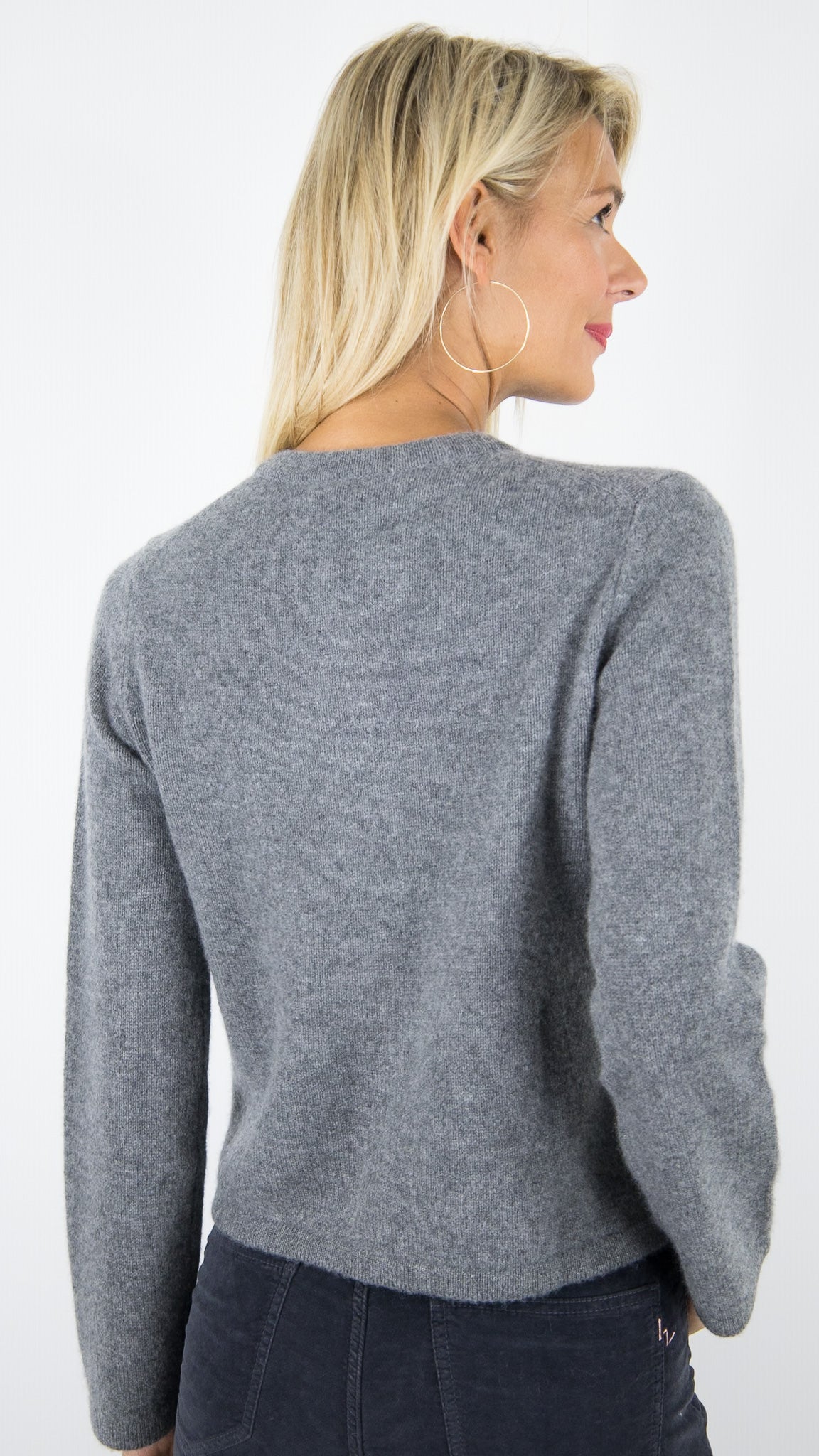CARDIGAN AVEC 2 POCHES POUR FEMME EN CACHEMIRE ESTHEME WES25026H#COLOR_71322/ETAIN