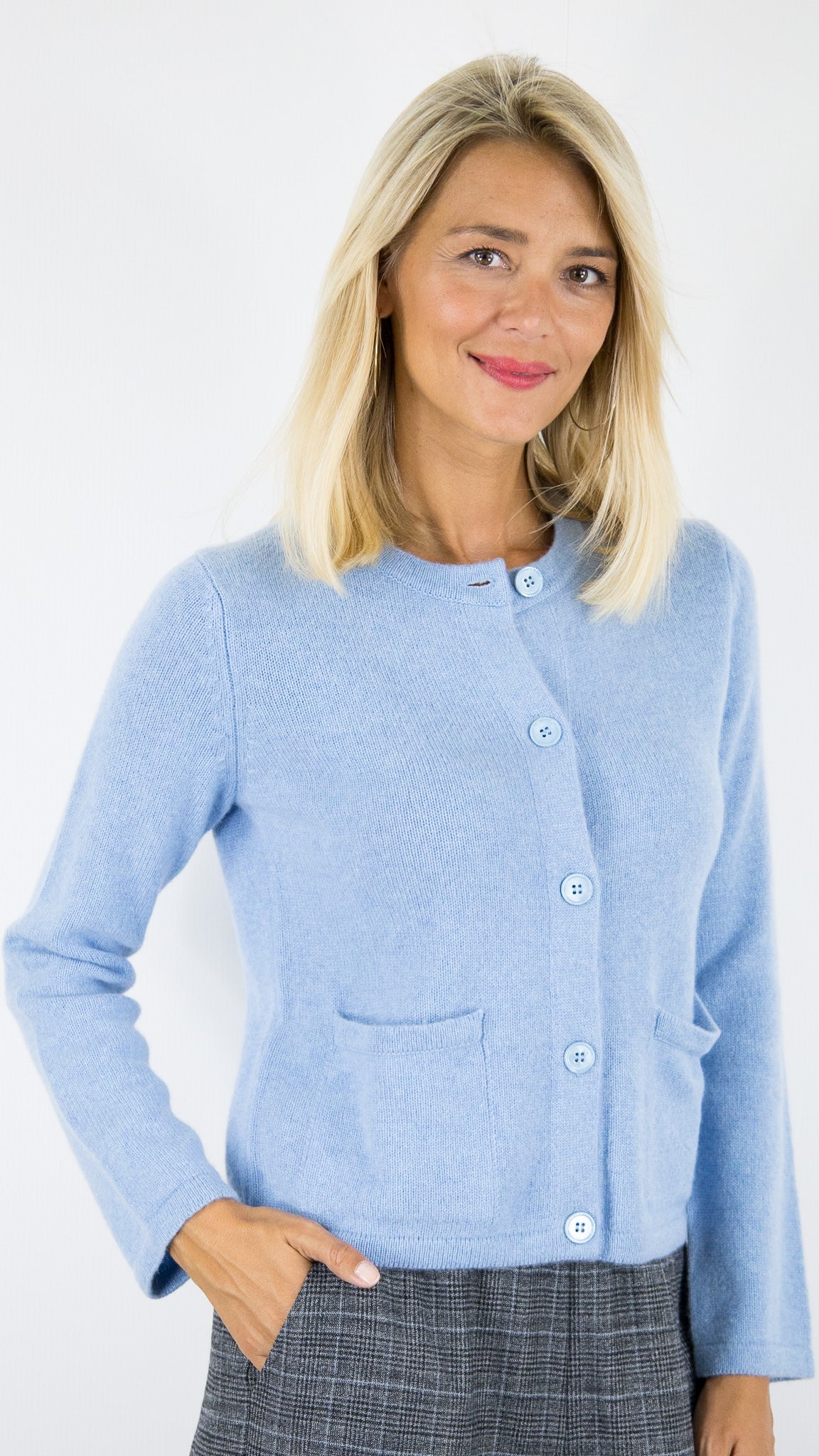 CARDIGAN AVEC 2 POCHES POUR FEMME EN CACHEMIRE ESTHEME WES25026H#COLOR_1649/MINERAL