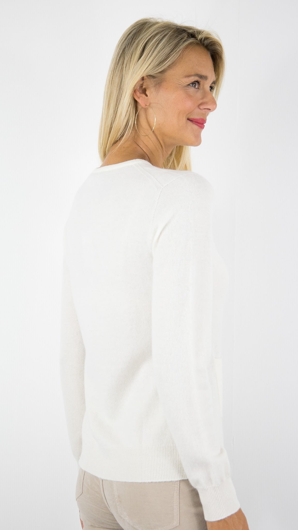 CARDIGAN EN CACHEMIRE POUR FEMME ESTHEME WES25112H#COLOR_8322/CREME