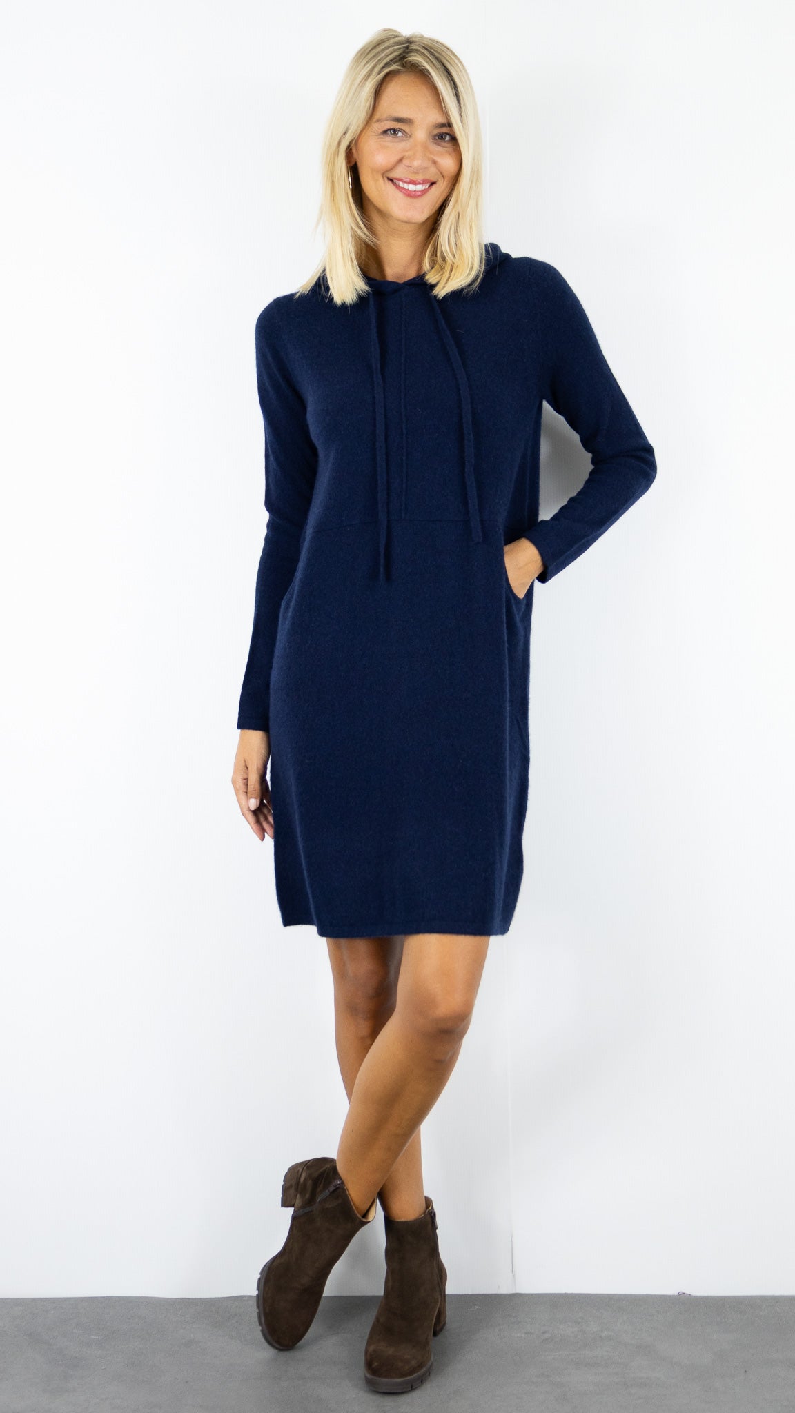 ROBE CAPUCHE EN CACHEMIRE ESTHEME WES25114H#COLOR_53370/NUIT