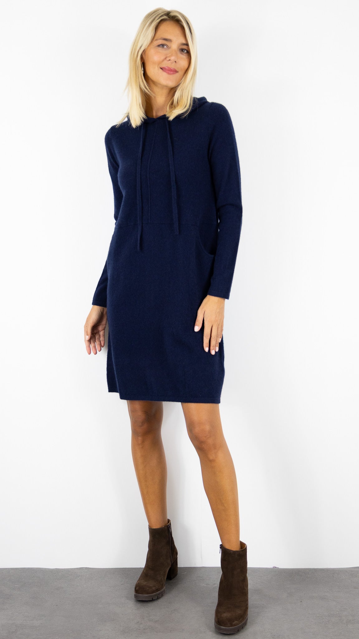 ROBE CAPUCHE EN CACHEMIRE ESTHEME WES25114H#COLOR_53370/NUIT