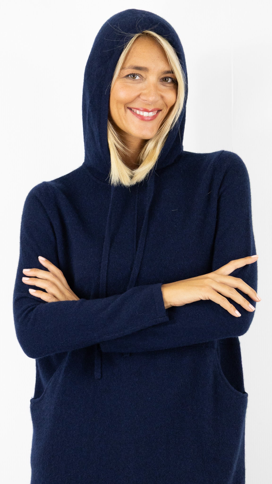 ROBE CAPUCHE EN CACHEMIRE ESTHEME WES25114H#COLOR_53370/NUIT