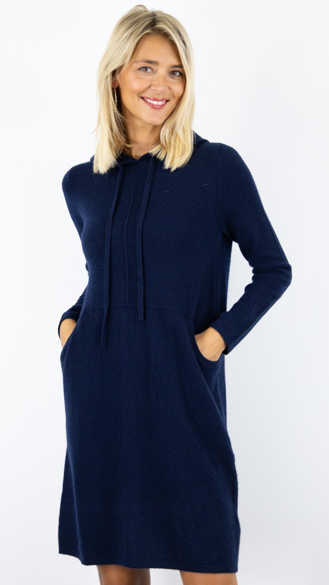 ROBE CAPUCHE EN CACHEMIRE ESTHEME WES25114H#COLOR_53370/NUIT