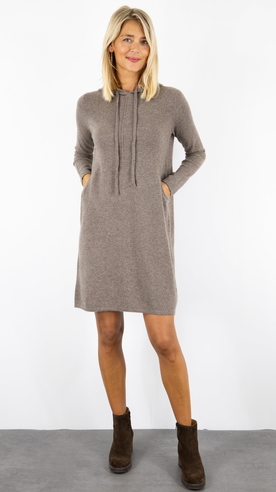 ROBE CAPUCHE EN CACHEMIRE ESTHEME WES25114H#COLOR_17010/TOAST