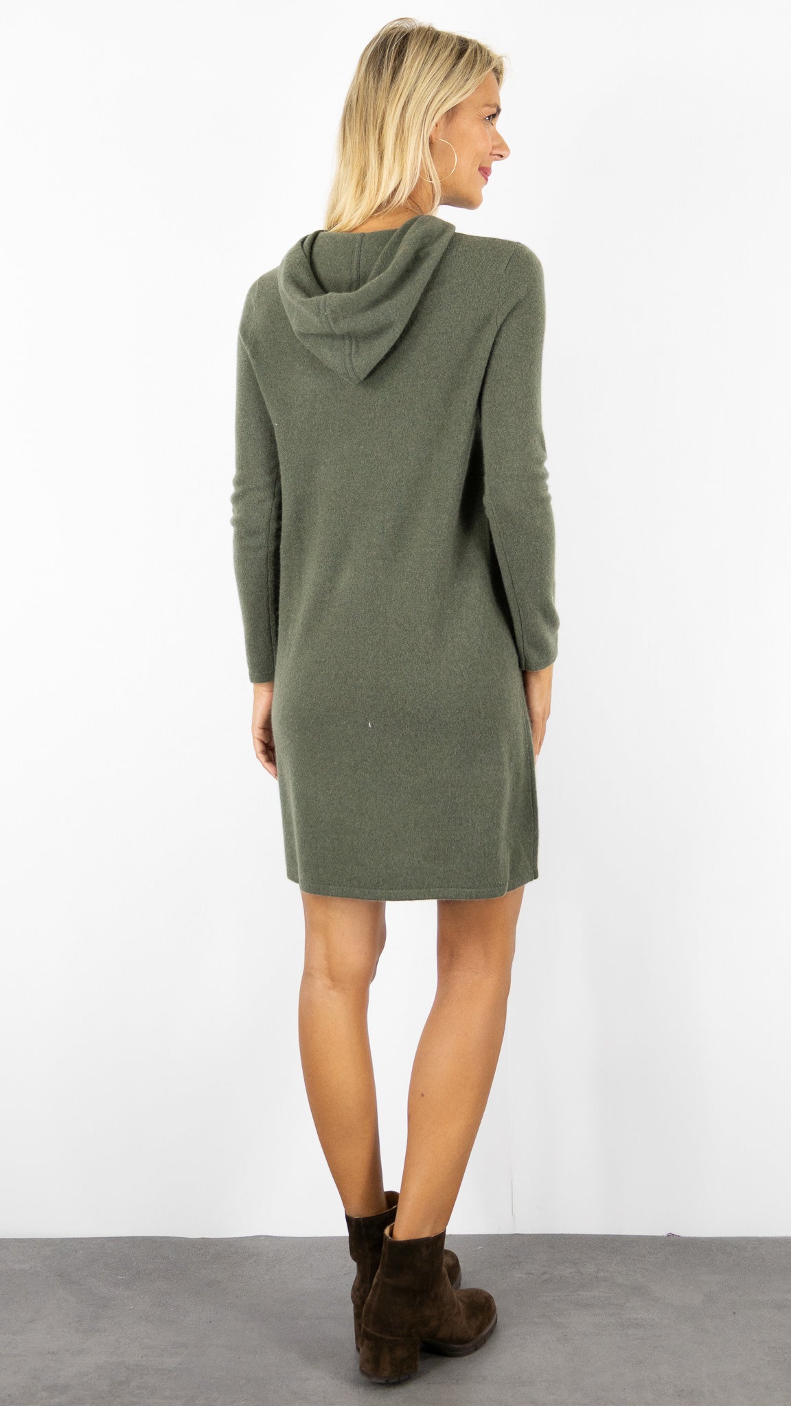 ROBE CAPUCHE EN CACHEMIRE ESTHEME WES25114H#COLOR_2109/VEGETAL