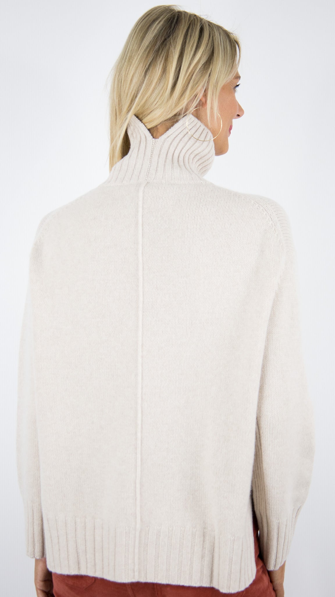 PULL COL ROULE EPAIS FEMME LIN BEIGE  ESTHEME WES25A08H