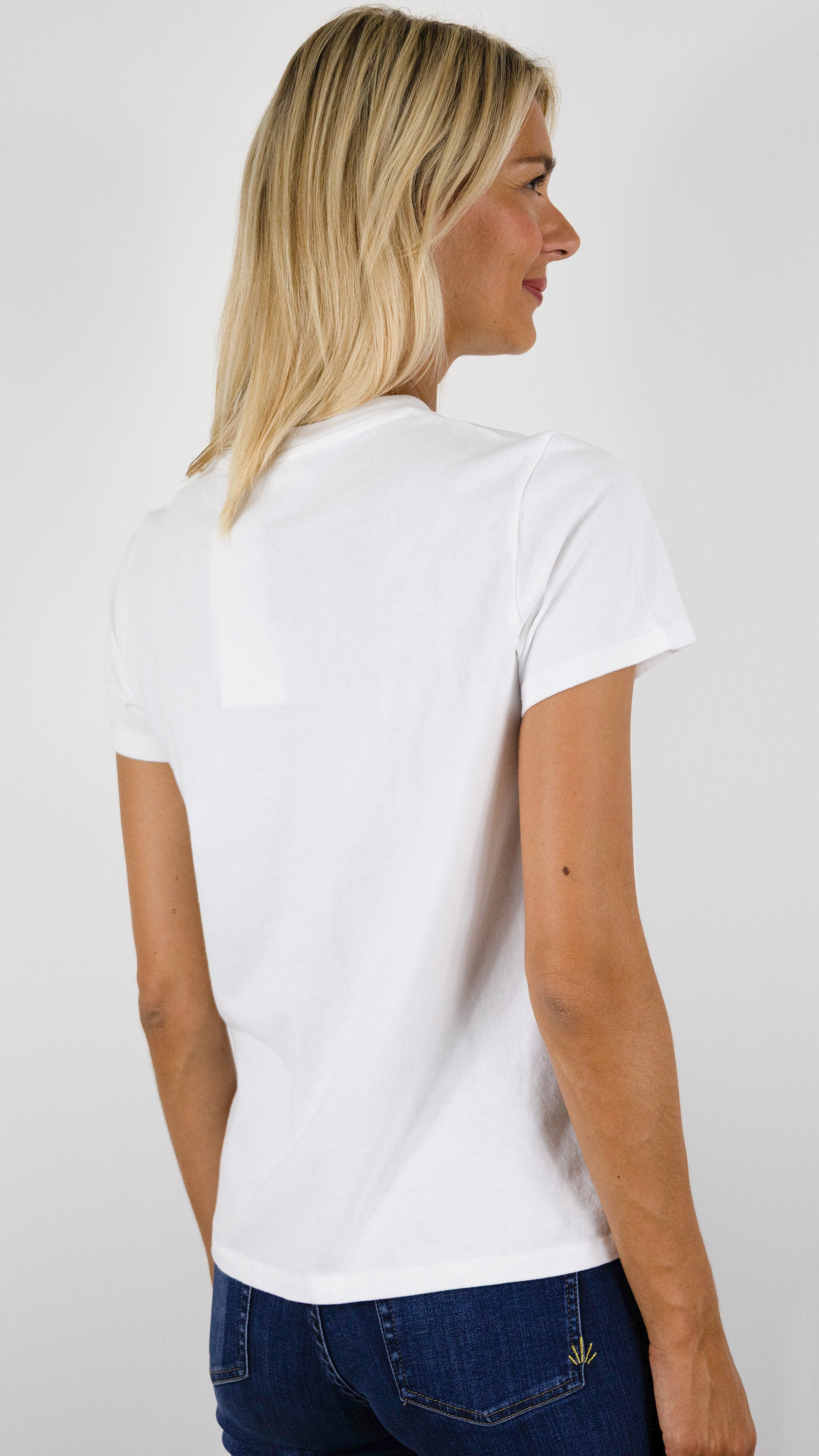 TEE-SHIRT BLANC EN COTON AMERICAN VINTAGE YCO02C#COLOR_BLANC