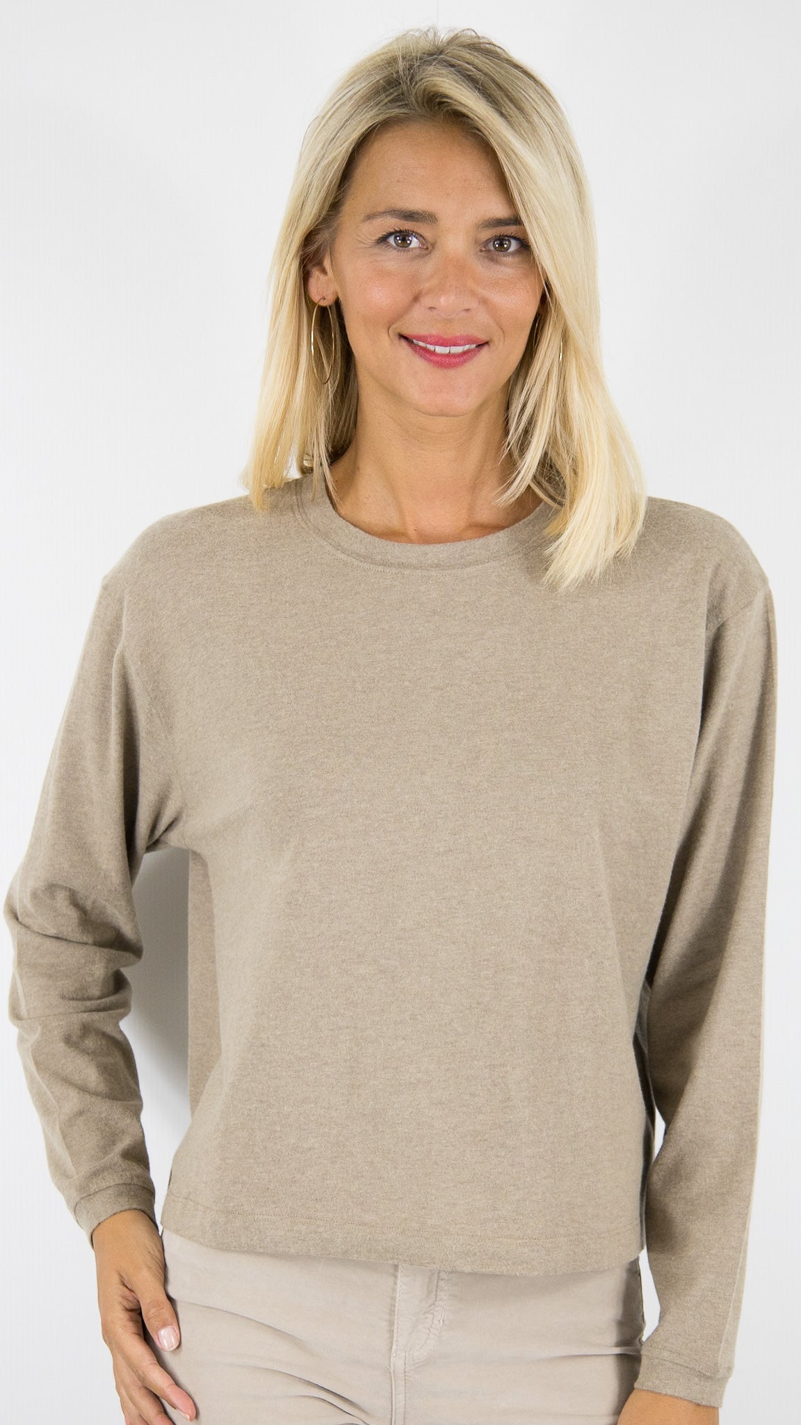 TEE-SHIRT EN COTON COL ROND AMERICAN VINTAGE YPAWOOD#COLOR_MACCHIATO