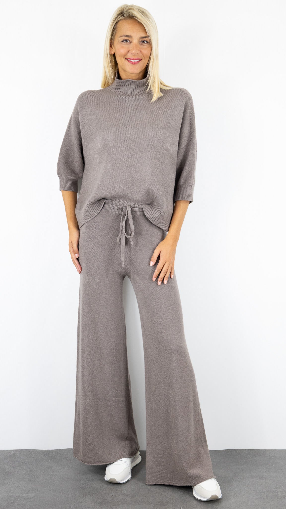 PANTALON LARGE EN MAILLE TORTORA TAUPE ALEXANDRE LAURENT Z320