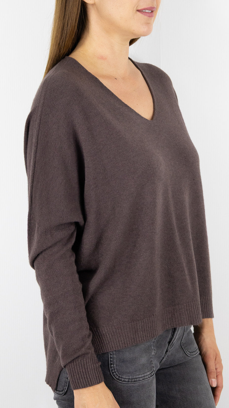 PULL V AMPLE ALEXANDRE LAURENT Z8840#COLOR_FRENCH/CHOCO